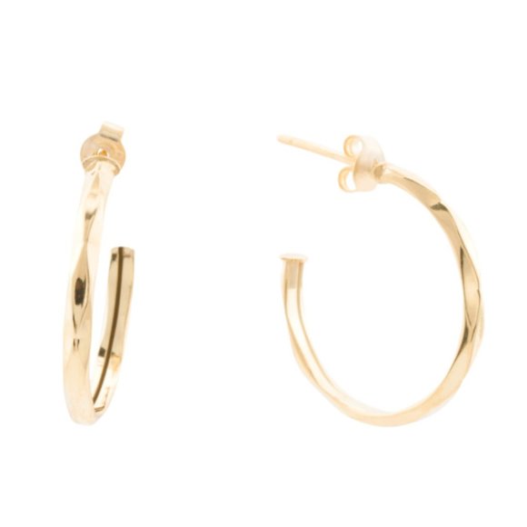 New MIA FIORE 14KKT Gold 20mm Hoop Earrings Made In Italy  NEW - Picture 5 of 11